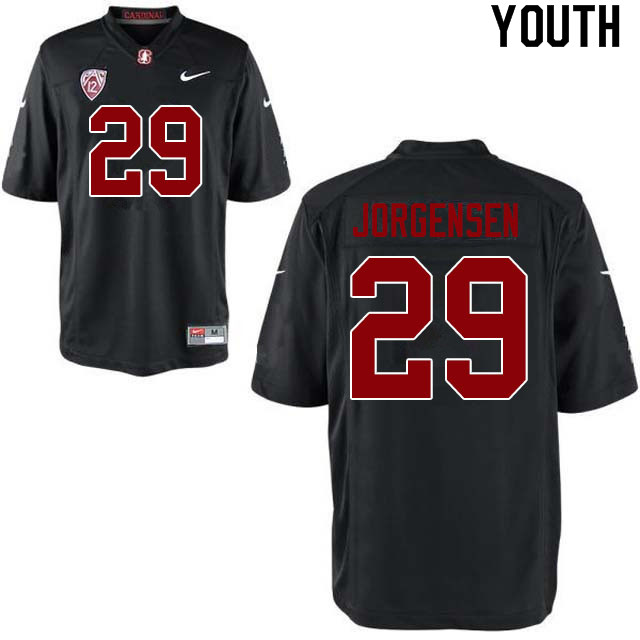 Youth #29 Spencer Jorgensen Stanford Cardinal College Football Jerseys Sale-Black - Click Image to Close